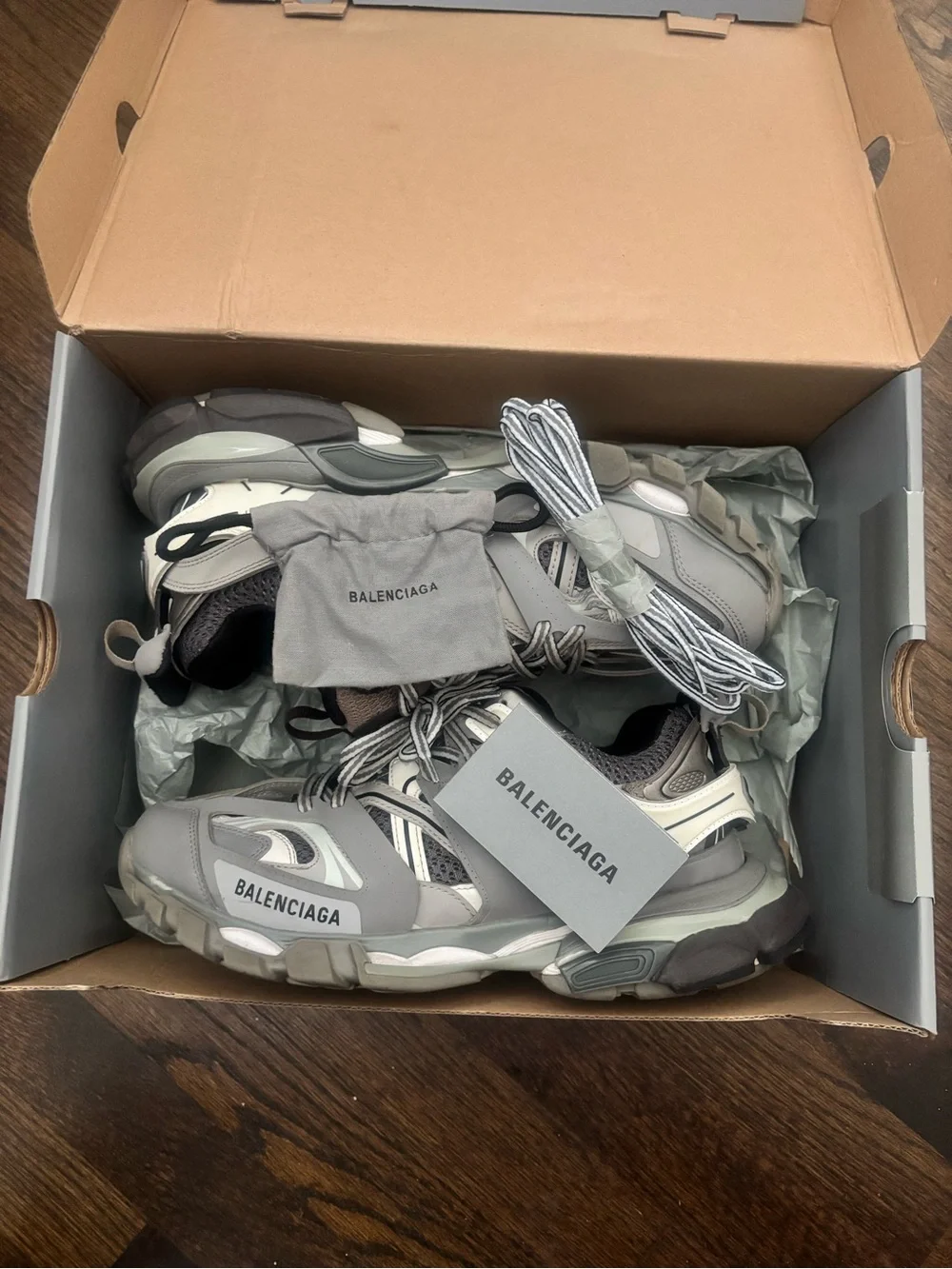Balenciaga Men's Multi-Tone Gray and Black Track Sneakers